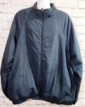 BCG Dark Blue Full Zip Mesh Lined Windbreaker XXXL Zip Pockets Lightweight